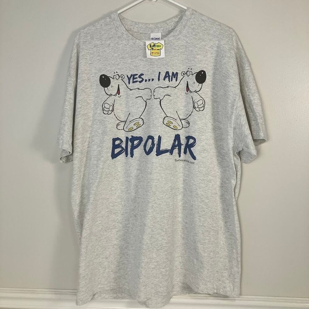 Vintage LaCroix Tees Yes I Am Bipolar Bears Dancing Graphic T Shirt Size XL NEW
